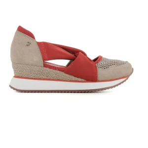 Asandaliado Beige/rojo